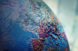 Europe on globe