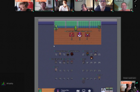 Online Panelgesprek met behulp van 2D omgeving Gather Town