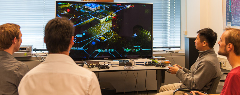 Studenten achter game