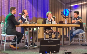 Foto van opname Tjipcast op de Onderwijsdagen