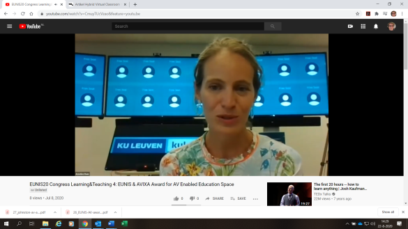 Annelies Raes presenteert de Hybrid Virtual Classroom KULeuven