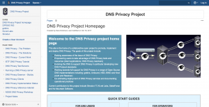 Overzicht van de website van DNS Privacy Project