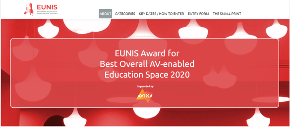 EUNIS award for best AV enabled learning space 2020