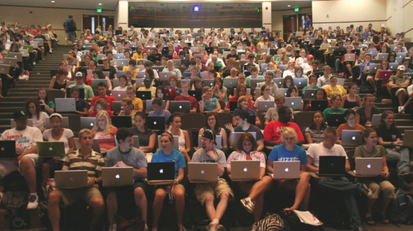 Volle collegezaal