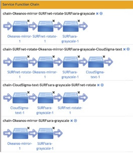 Figure 1: Overview of different Service Function Chains in SFC for OpenDayLight