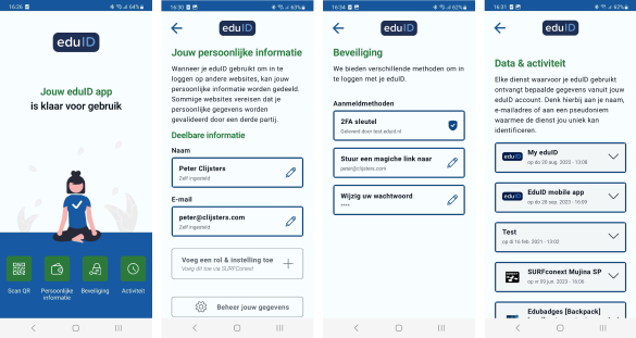 eduID app schermen