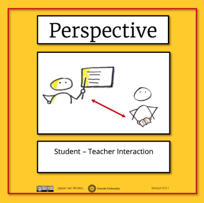 Een kaart met als voorbeeld de docent - student interactie 