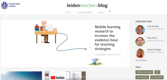 Printscreen van de Leiden Teachers Academy