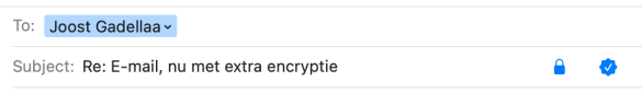 Screenshot van een ondertekende mail naar mezelf in Apple Mail