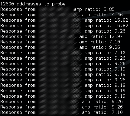 Screenshot van amplficiatiefactor Tsunami DNS tests