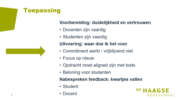 Toepassing peerfeedback