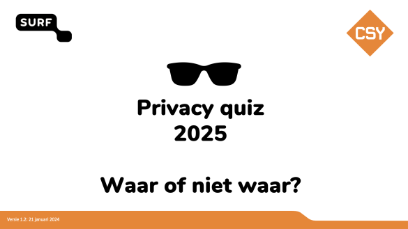 plaatje van een zonnebril en de tekst 'Privacy quiz 2025' 
