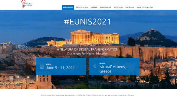 EUNIS 2021 congres 9 -11 juni 2021