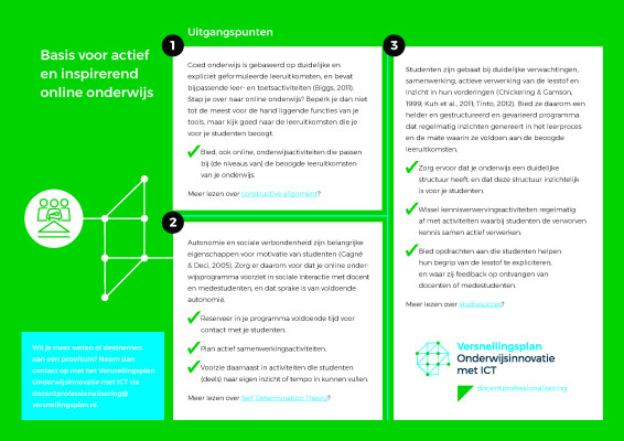 Placemat Online didactiek achterzijde