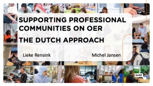 titel dia: Supporting professional communities on OER. The dutch approach