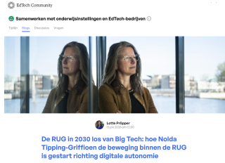 De RUG in 2030 los van Big Tech: hoe Nolda Tipping-Griffioen de beweging binnen de RUG is gestart richting digitale autonomie