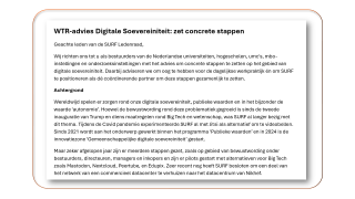 SURF Wetenschappelijk Technische Raad (WTR) | Oktober 2025| WTR-advies Digitale Soevereiniteit: zet concrete stappen 