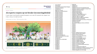 Binnenlands Bestuur| 15 december 2025 |AI-experts roepen op tot breder investeringsbeleid (Coalitie Zorgvuldig & Zorgzaam Digitaal)