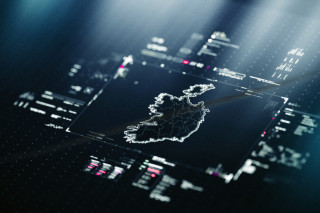 Outline of a map of Ireland